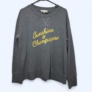 C&C California Sunshine & Champagne Sweatshirt in Gray Size XL Long Sleeve